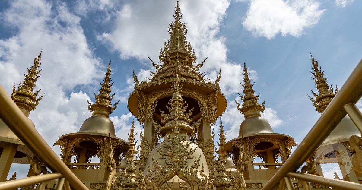 Golden temple architecture in Chiang Rai, Thailand