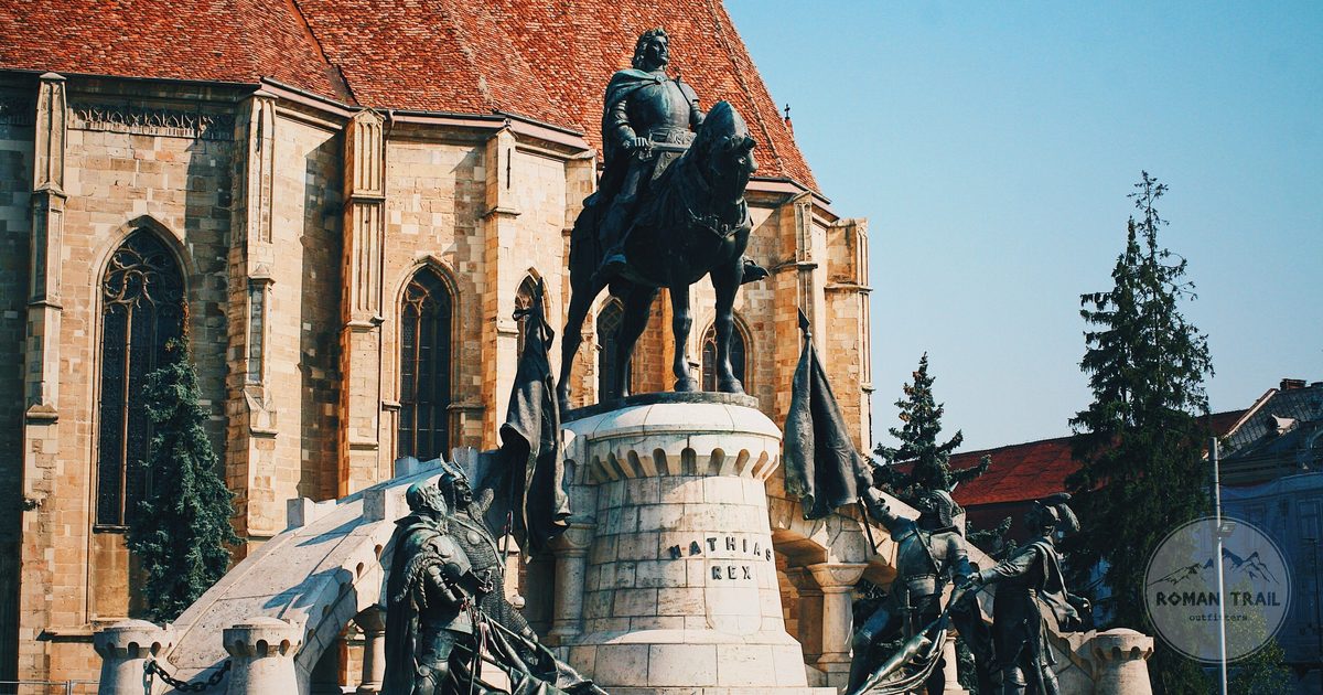 The Matthias Rex monument in Cluj-Napoca, Romania