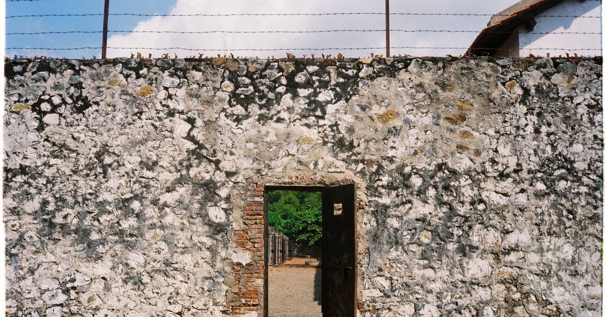 A stone wall and entrance at Con Dao Prison, Vietnam