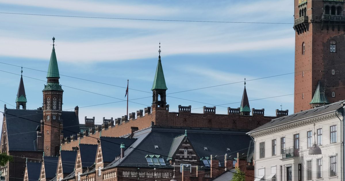 The historic City Hall building in Copenhagen, Denmark