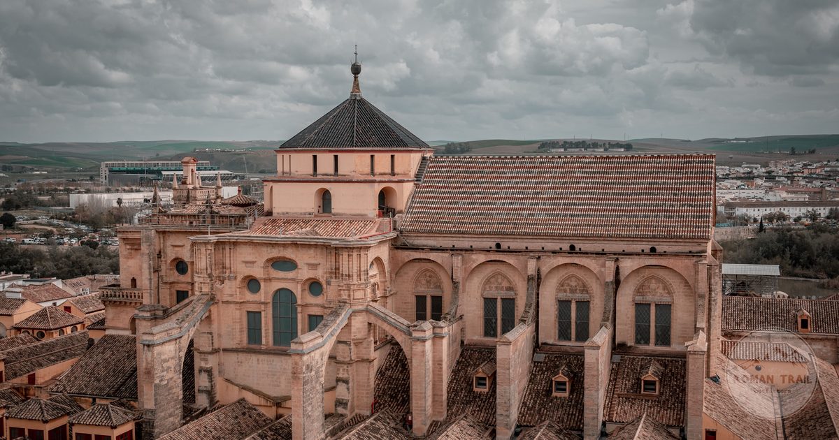 Aerial view of the Mosque Cathedral and old town of Cordoba, Cordoba Spain packing list for women by Roman Trail Outfitters
