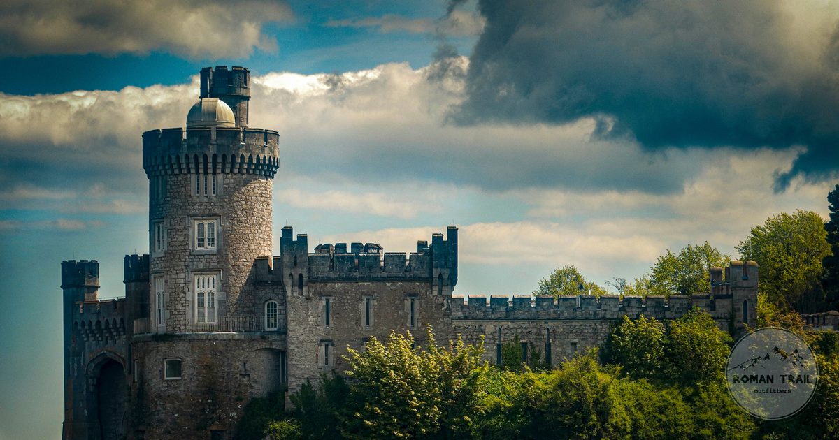 Blackrock Castle above the river under dramatic clouds at Cork, Ireland
