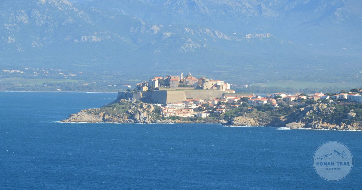 Aerial view of the Calvi citadel, Corsica, France