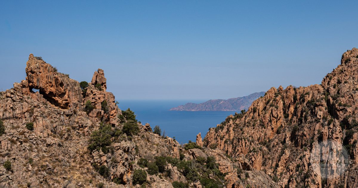 The cliffs of the Calanques de Piana above the Mediterranean, Corsica