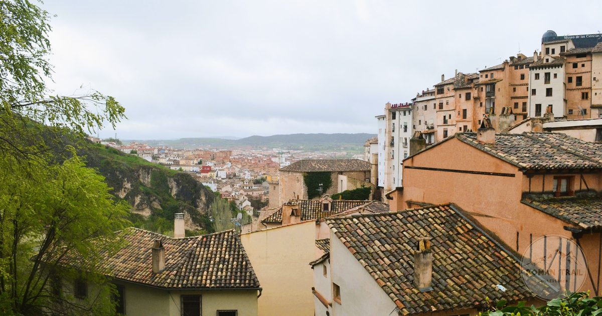Traditional rooftops and the surrounding landscape at Cuenca, Spain