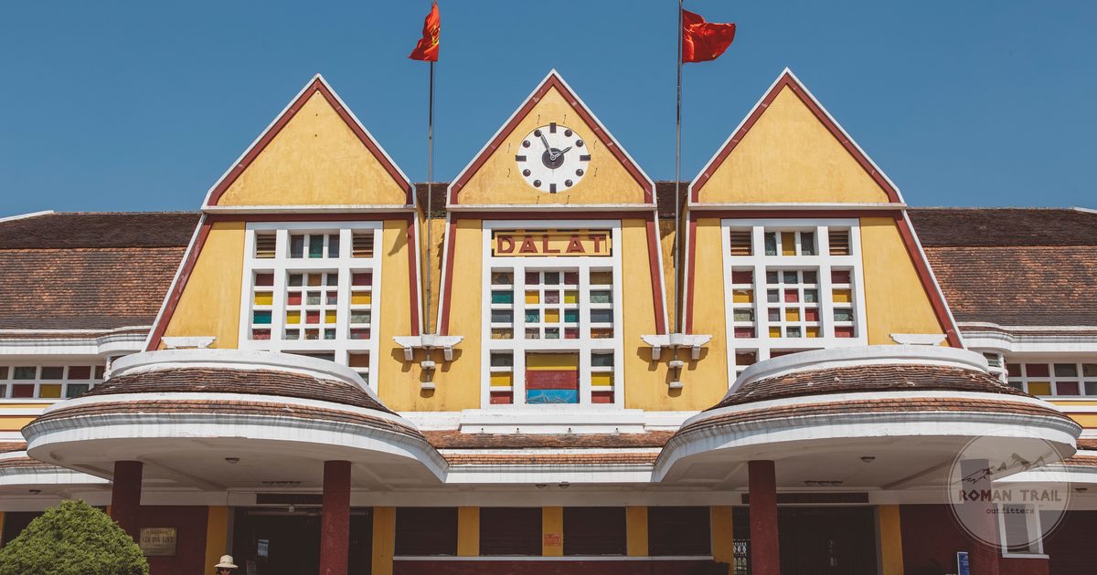The facade of the historic Da Lat railway station, Vietnam
