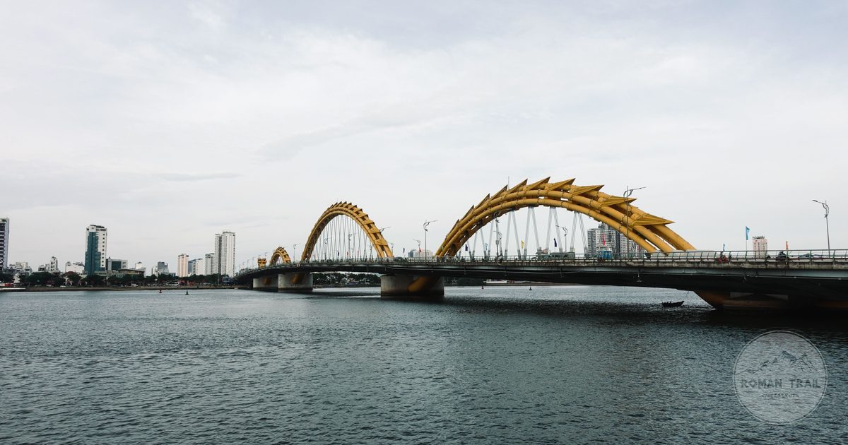 The Dragon Bridge across the Han river at Da Nang, Vietnam