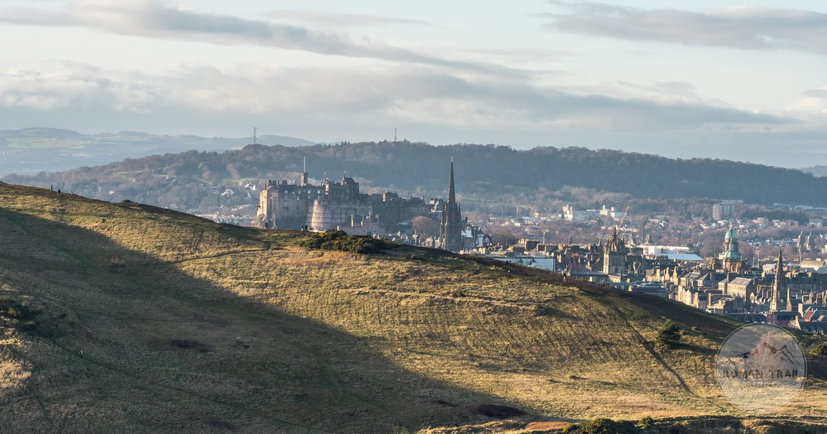 The Edinburgh skyline with the castle and Arthur's Seat behind, Scotland