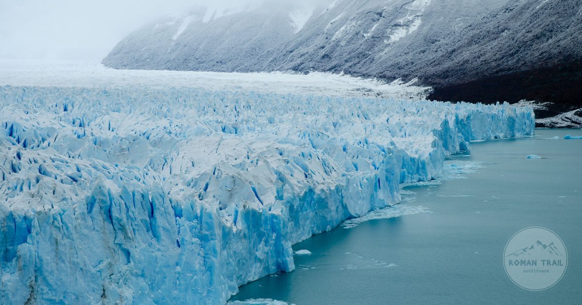 Cracked ice formations on the surface of the Perito Moreno glacier, El Calafate packing list for women by Roman Trail Outfitters