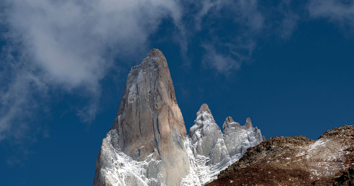The snowy Cerro Torre peak at El Chalten, Argentina
