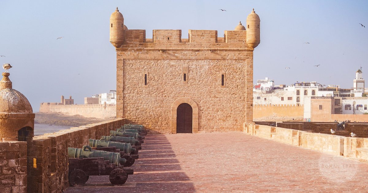 Brass cannons along the sea ramparts of Essaouira, Morocco