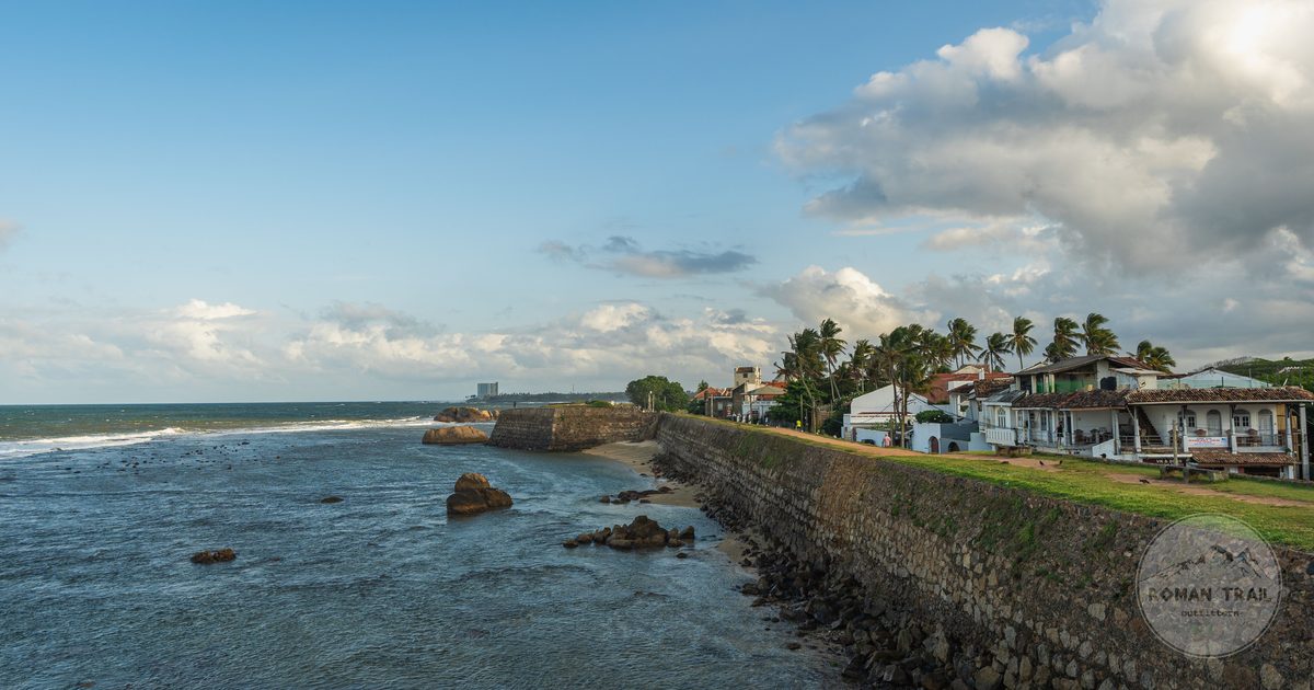 The coastal ramparts of Galle Fort above the sea, Sri Lanka