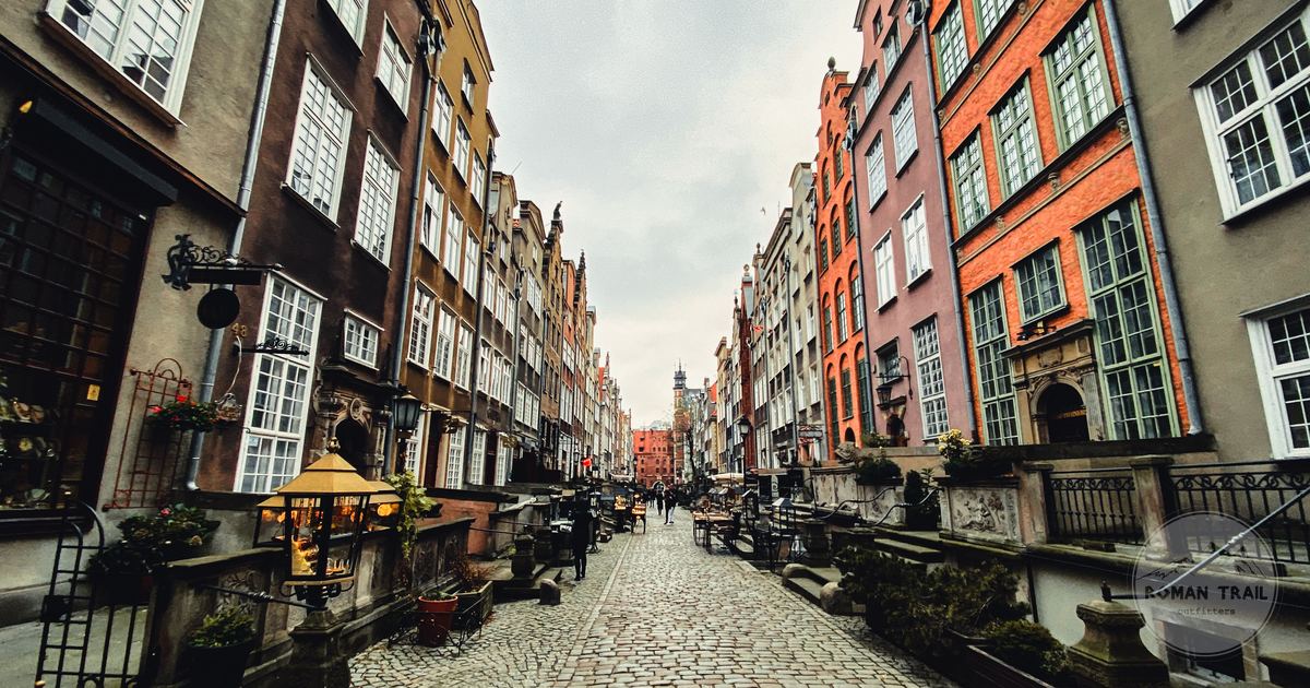 The colourful buildings of Mariacka Street in Gdansk, Poland