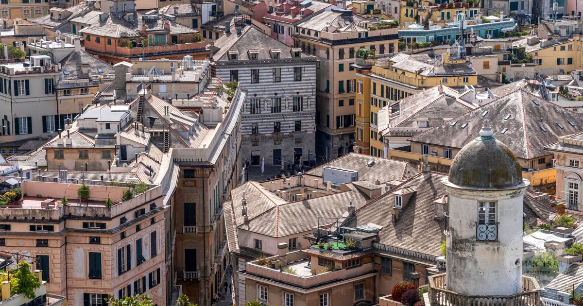 Rooftops and narrow lanes in the historic centre of Genoa, Genoa packing list for women by Roman Trail Outfitters