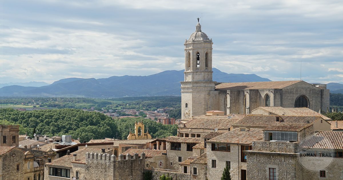 The historic architecture and cathedral of Girona, Spain