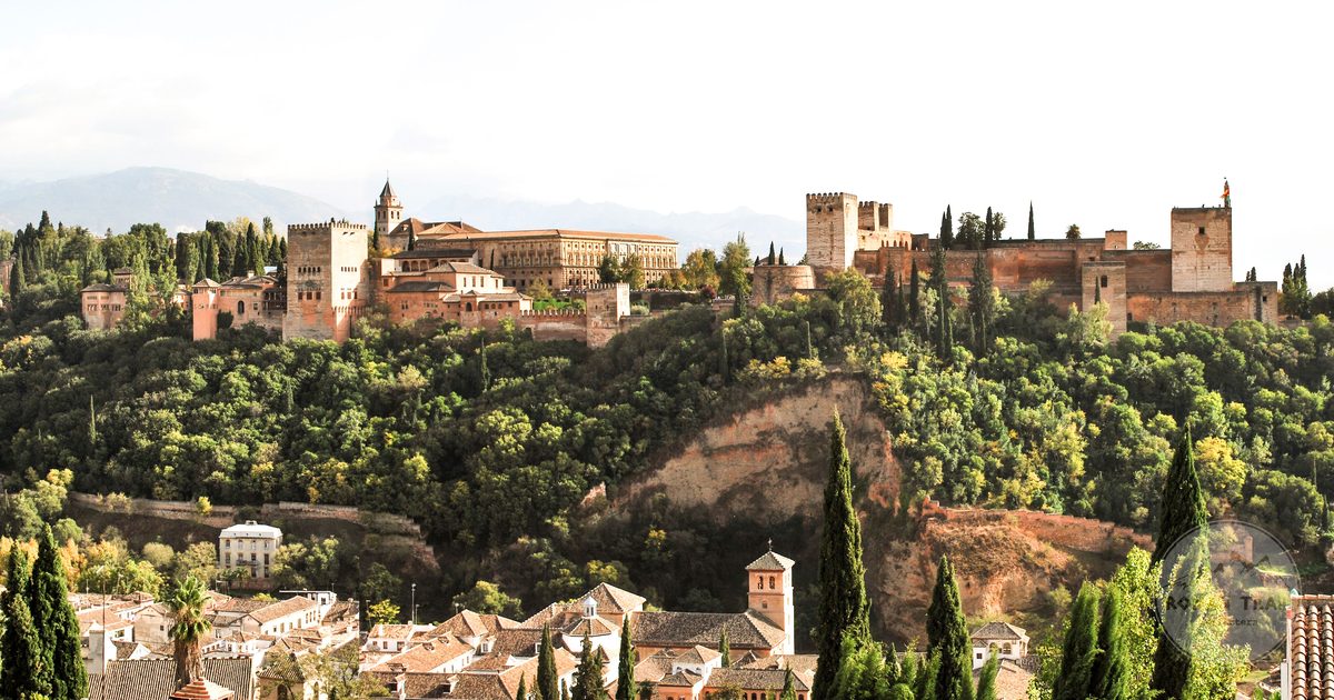 The Alhambra Palace and the Sierra Nevada behind, Granada, Spain