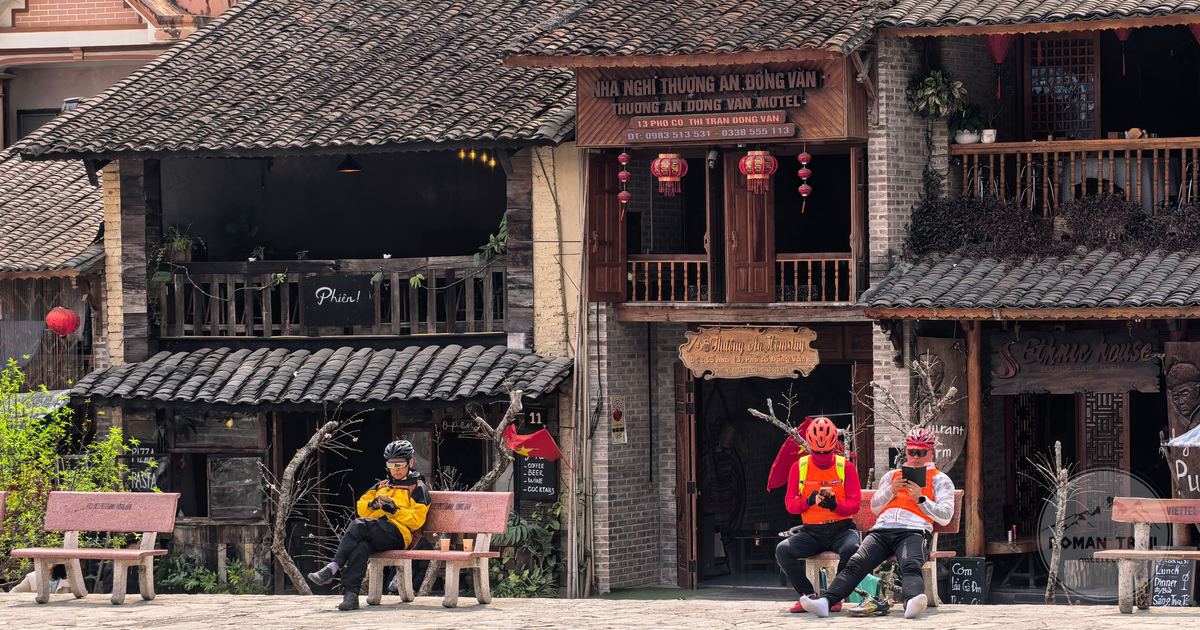 The old plaza and historic architecture at Dong Van, Ha Giang, Vietnam