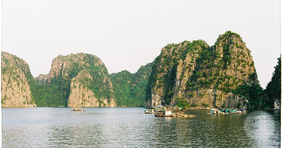 Floating villages among the limestone islands of Ha Long Bay, Vietnam