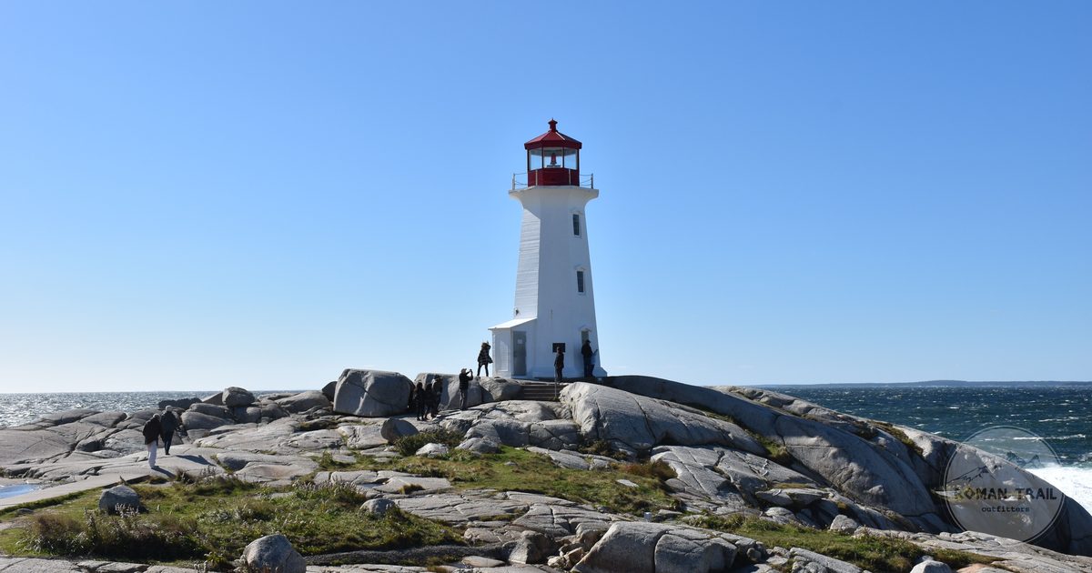 The lighthouse on the rocks at Peggys Cove, Nova Scotia, Canada