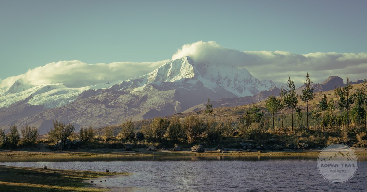 Snowcapped Andes and a lake near Huaraz, Peru