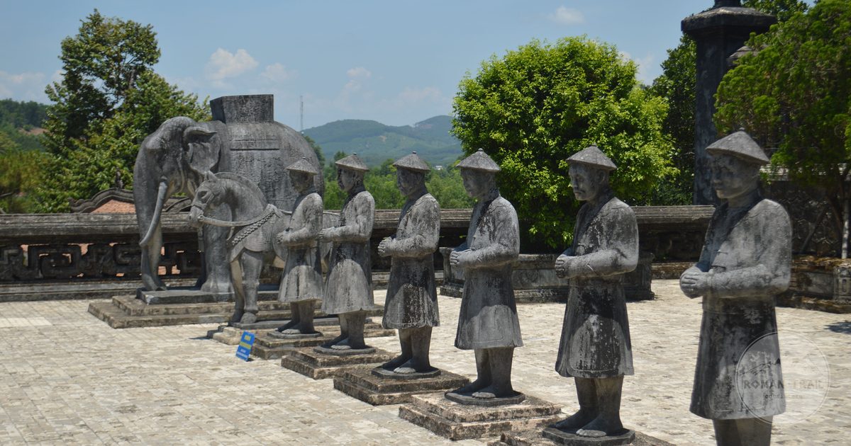 Stone statues at the Khai Dinh tomb, Hue, Vietnam