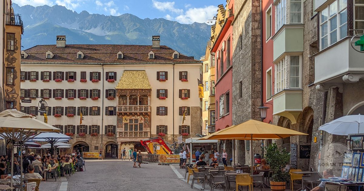 The Goldenes Dachl among the coloured buildings of Innsbruck, Austria