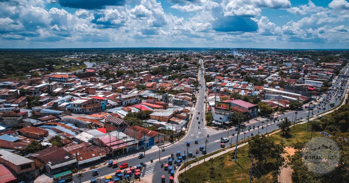 Aerial view of the city of Iquitos, Peru