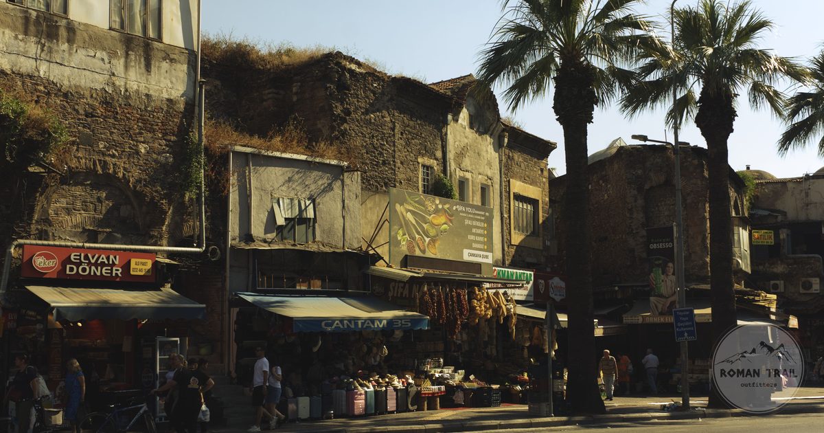 The busy streets of the Kemeralti Bazaar in Izmir, Turkiye