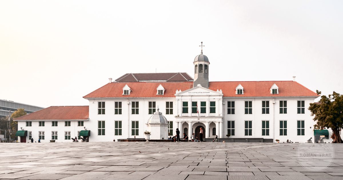 Dutch colonial buildings on Fatahillah Square in Jakarta's Kota Tua old town, Jakarta packing list for women by Roman Trail Outfitters