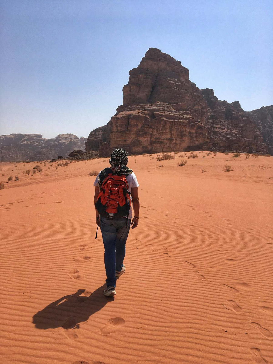 Desert hiking in Jordan, what modest and practical looks like on trail