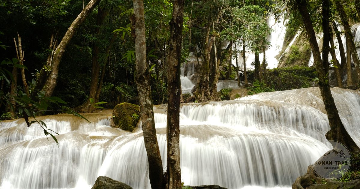 A waterfall in the forest at Kanchanaburi, Thailand