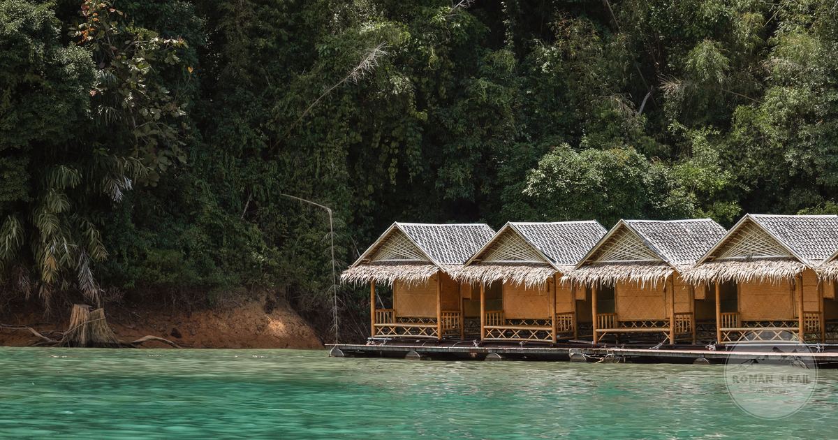 Floating huts in the jungle at Khao Sok National Park, Thailand