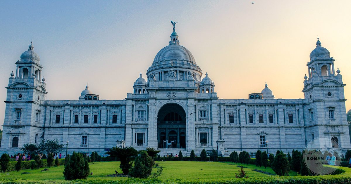 The Victoria Memorial in Kolkata lit at dusk, Kolkata packing list for women by Roman Trail Outfitters