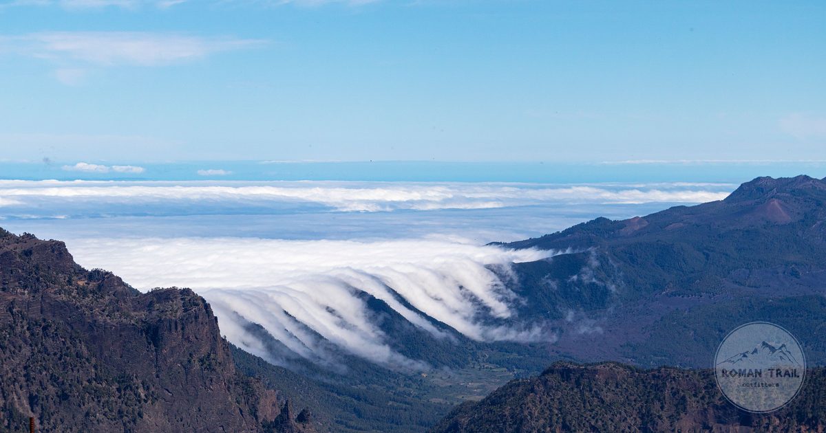 The mountains and rolling cloud of La Palma, Canary Islands
