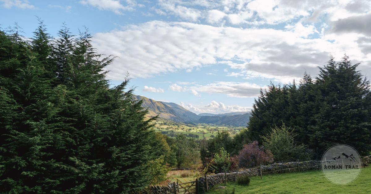 Rolling fells and a drystone wall at Threlkeld, Lake District, England