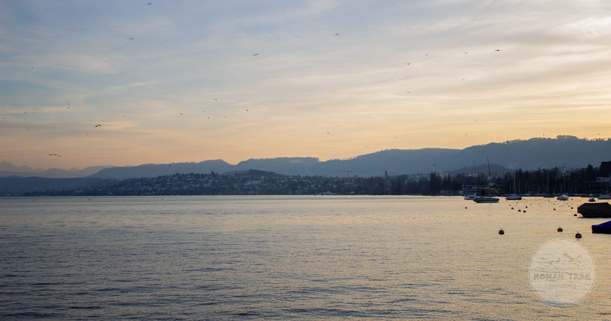Lake Zurich at sunset, Switzerland