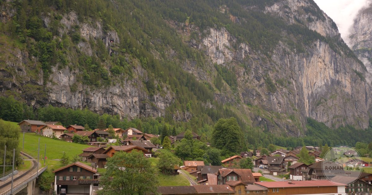 Chalets at Lauterbrunnen among the Swiss Alps