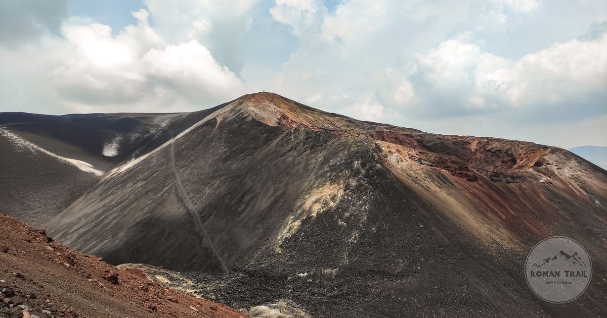 Cerro Negro volcano under a dramatic sky in León, Nicaragua