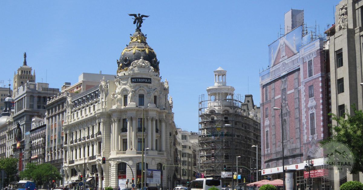 The Metropolis Building on Gran Via in Madrid, Spain