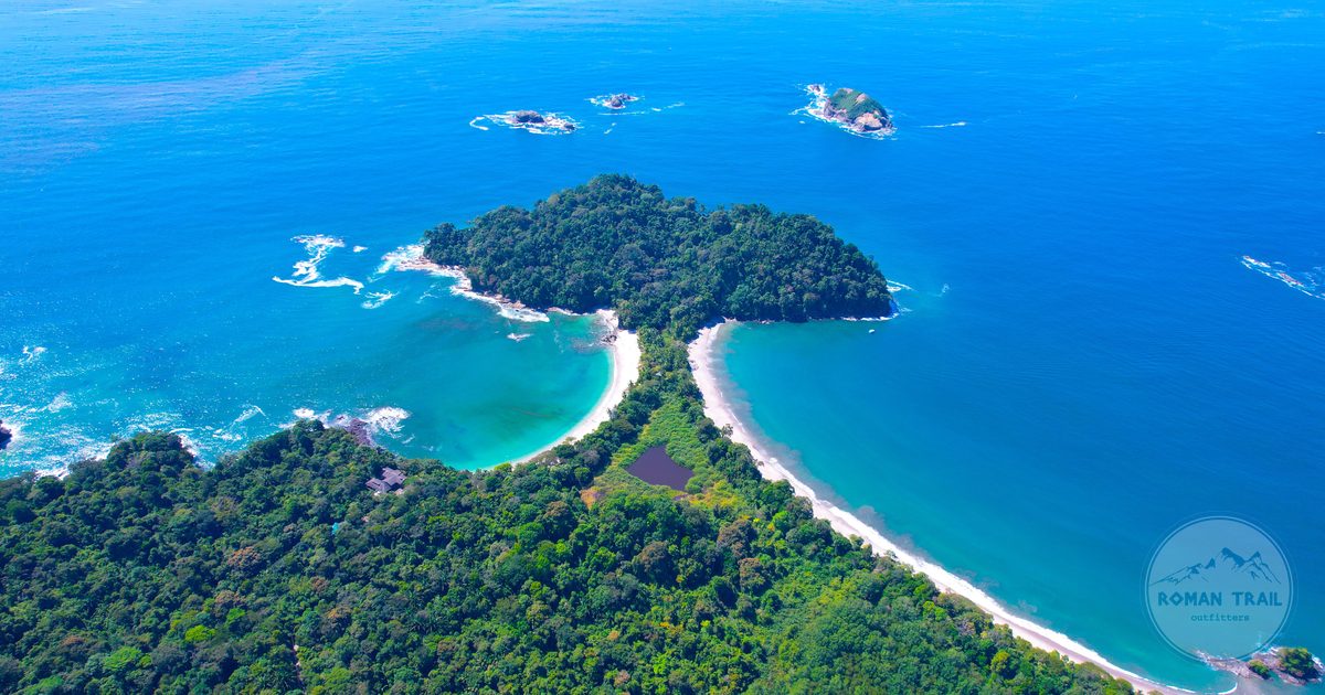 The forested coastline and clear water at Manuel Antonio, Costa Rica
