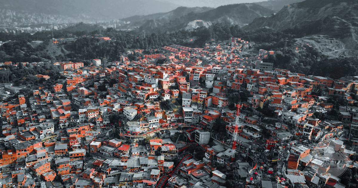 Dense hillside housing above Medellin, Colombia
