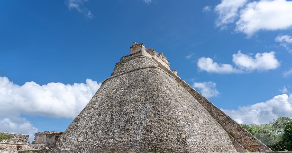 The Pyramid of the Magician at the Maya site of Uxmal, Yucatan, Mexico