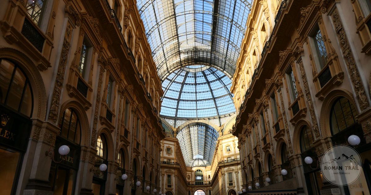 Architecture of the Galleria Vittorio Emanuele II in Milan, Italy