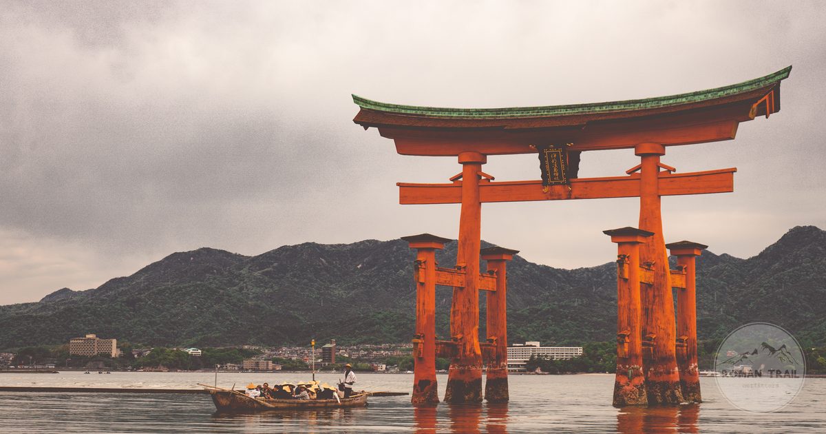 The Itsukushima Shrine torii gate on Miyajima island, Japan