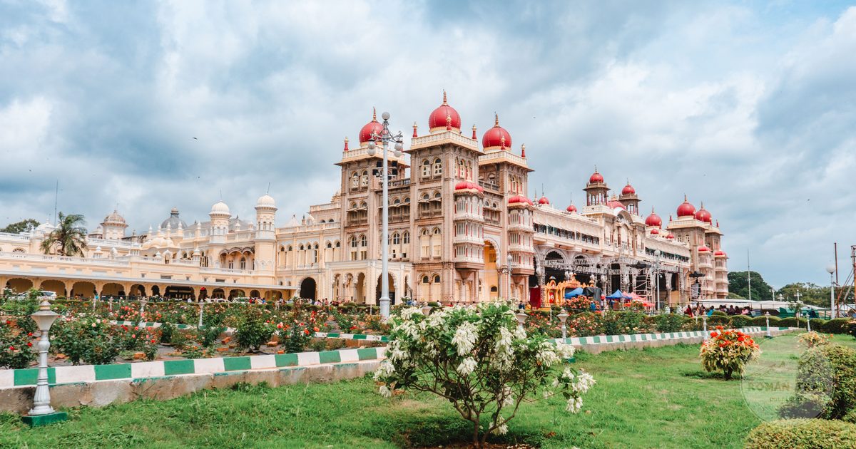 Mysore Palace and its ornate architecture in Karnataka, India