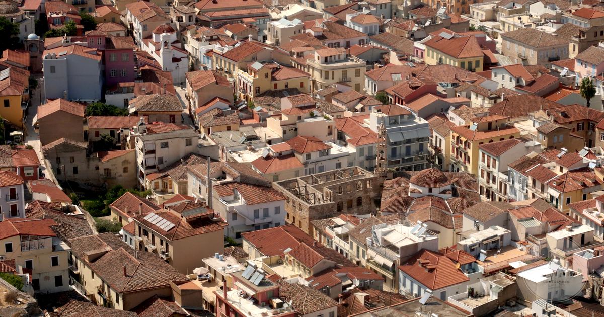The red rooftops of the old town at Nafplio, Greece