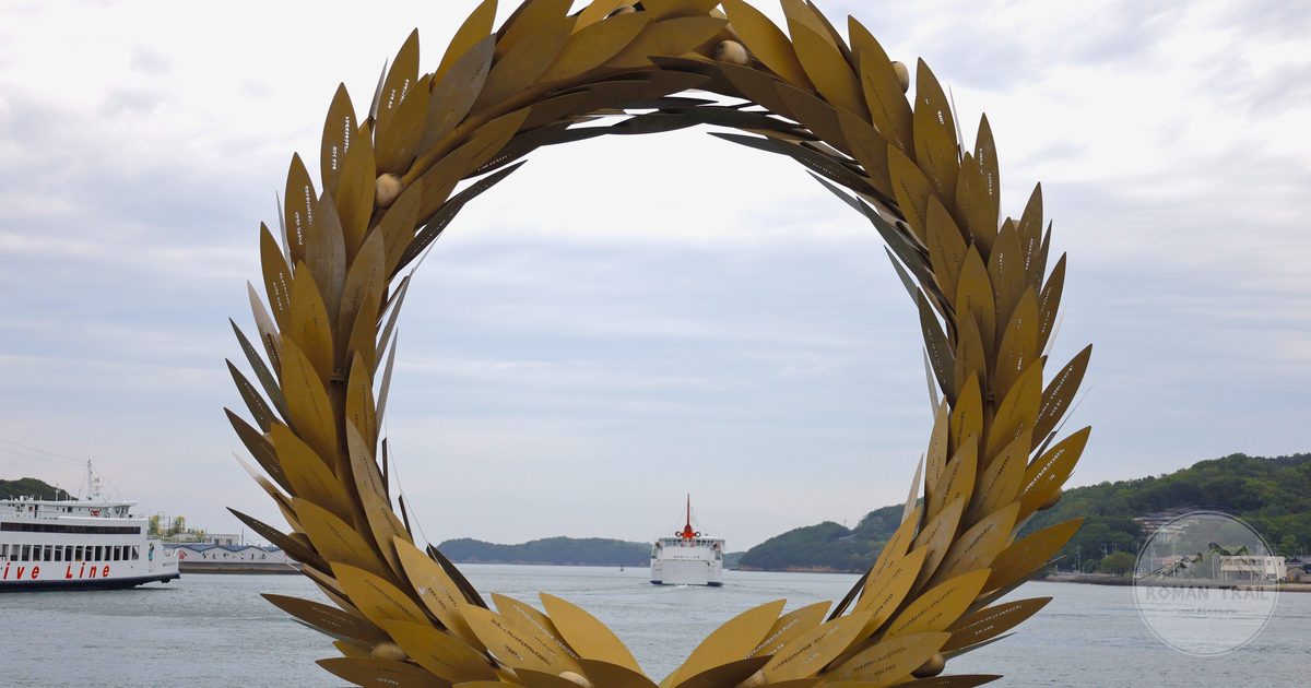 Ferries on the Seto Inland Sea seen from Tonosho, Shodoshima, Japan