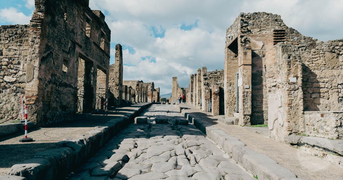 The ancient ruins of Pompeii near Naples, Italy