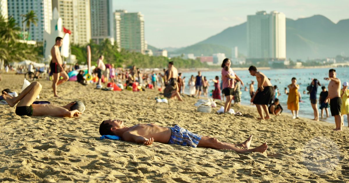 A busy day on the beach at Nha Trang, Vietnam