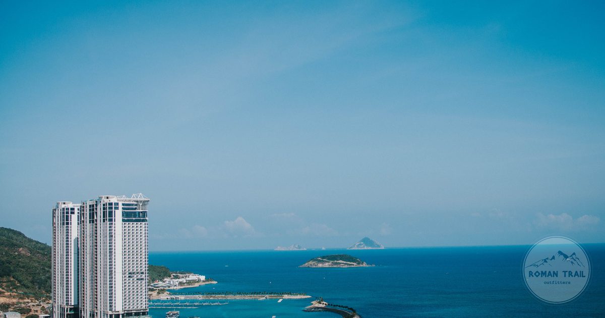 Aerial view of the Nha Trang coastline and its skyline, Vietnam
